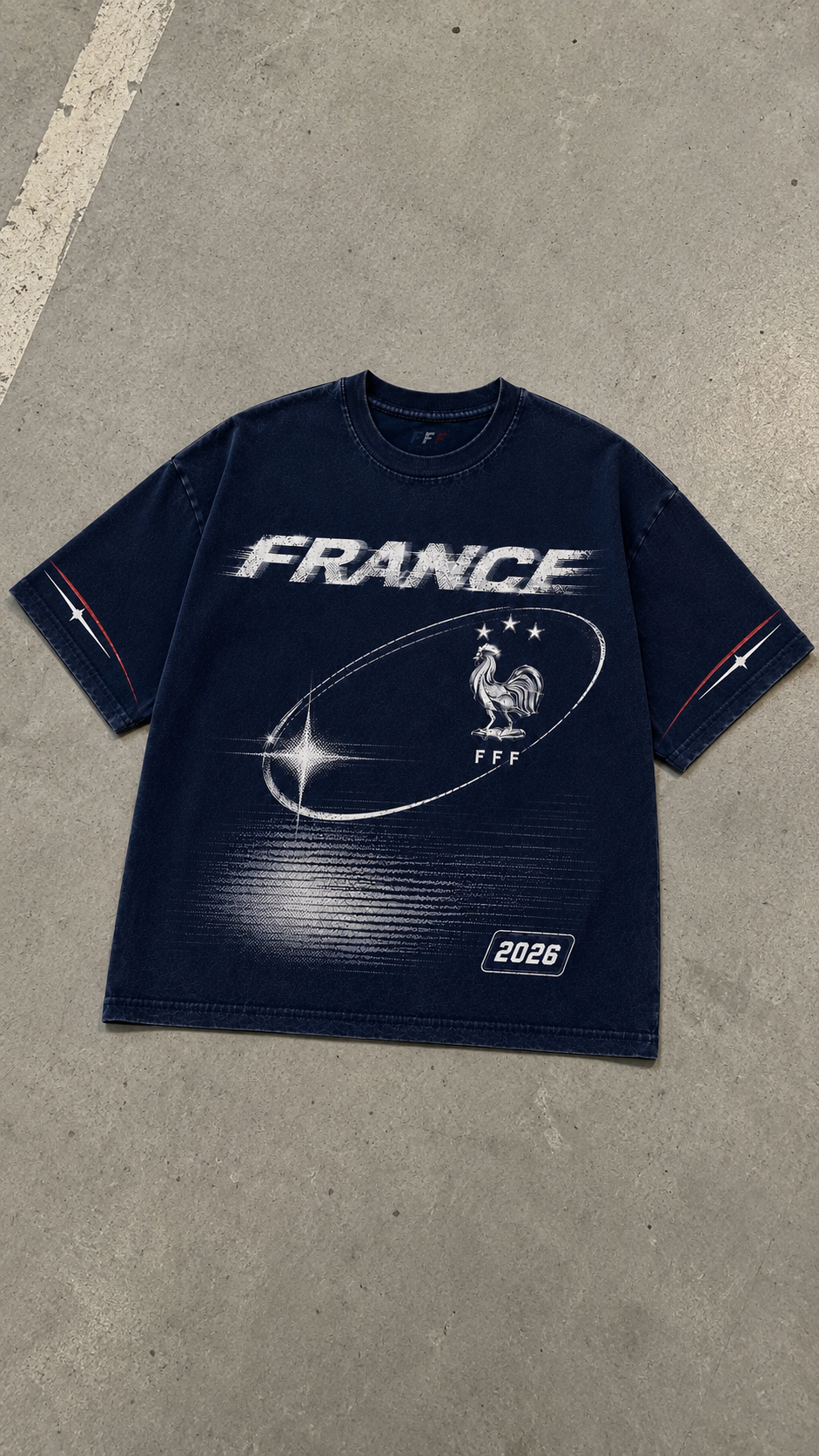 France 2026 Oversized Graphic Tee – Vintage Y2K Football Shirt Archived Memories