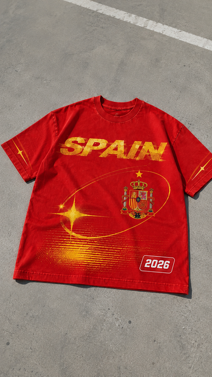 Spain 2026 Oversized Graphic Tee – Vintage Y2K Football Shirt Archived Memories
