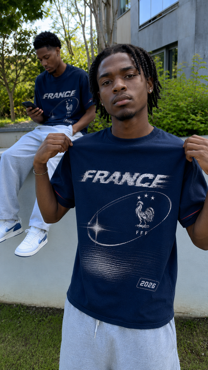 France 2026 Oversized Graphic Tee – Vintage Y2K Football Shirt Archived Memories