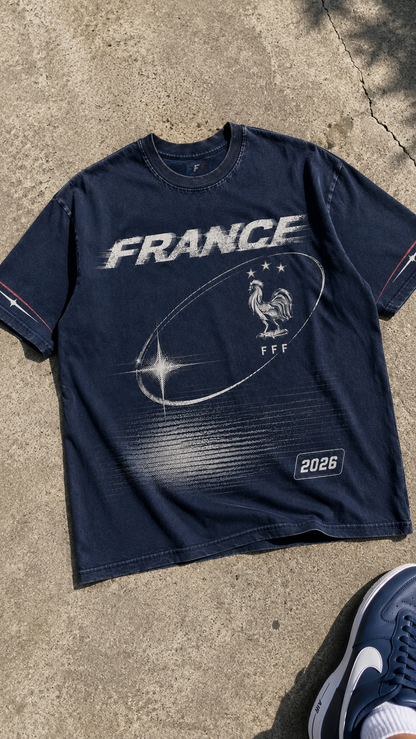 France 2026 Oversized Graphic Tee – Vintage Y2K Football Shirt Archived Memories