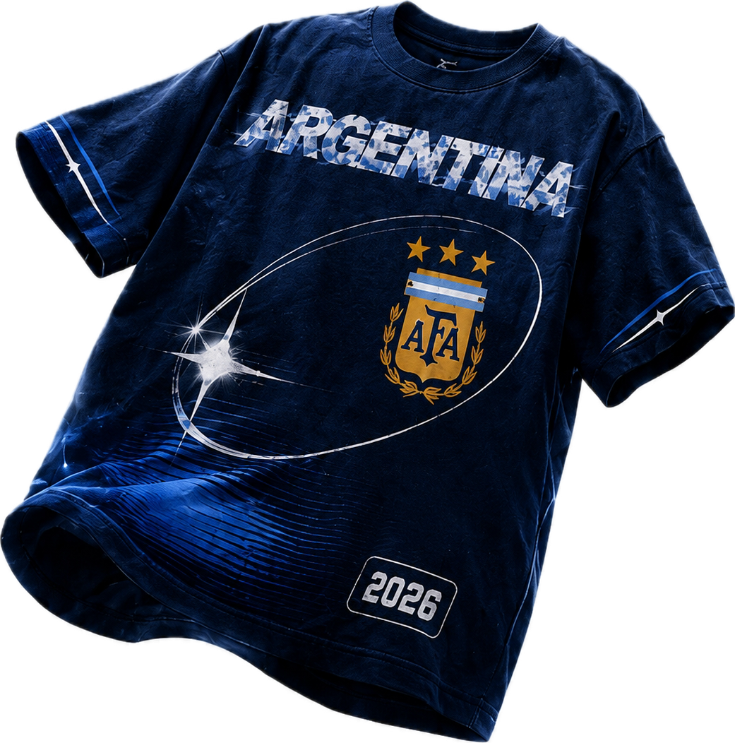 Argentina 2026 Oversized Graphic Tee – Vintage Y2K Football Shirt Archived Memories