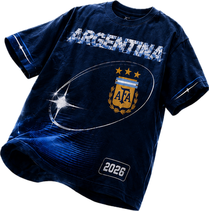 Argentina 2026 Oversized Graphic Tee – Vintage Y2K Football Shirt Archived Memories