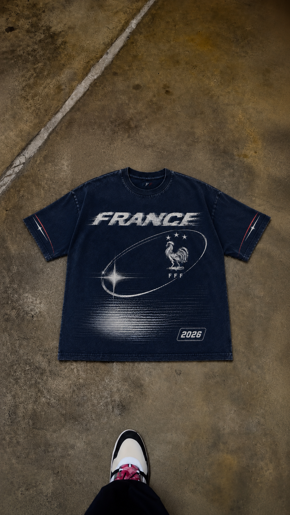 France 2026 Oversized Graphic Tee – Vintage Y2K Football Shirt Archived Memories