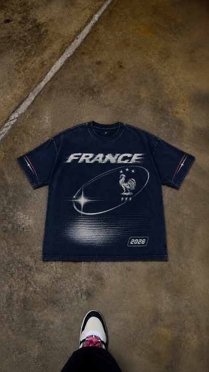 France 2026 Oversized Graphic Tee – Vintage Y2K Football Shirt Archived Memories