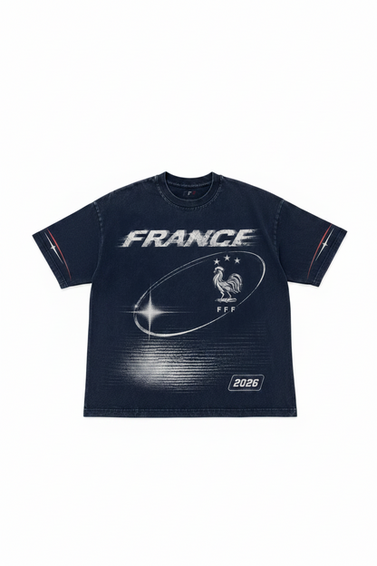 France 2026 Oversized Graphic Tee – Vintage Y2K Football Shirt Archived Memories