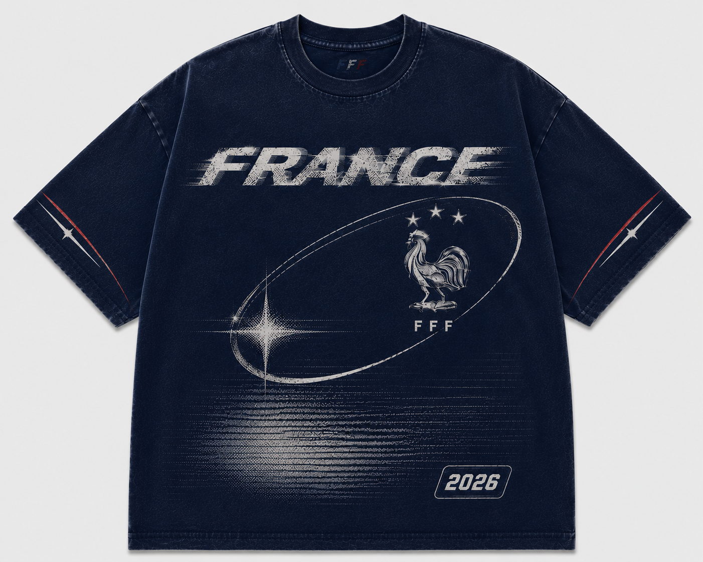 France 2026 Oversized Graphic Tee – Vintage Y2K Football Shirt Archived Memories