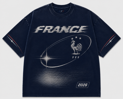 France 2026 Oversized Graphic Tee – Vintage Y2K Football Shirt Archived Memories