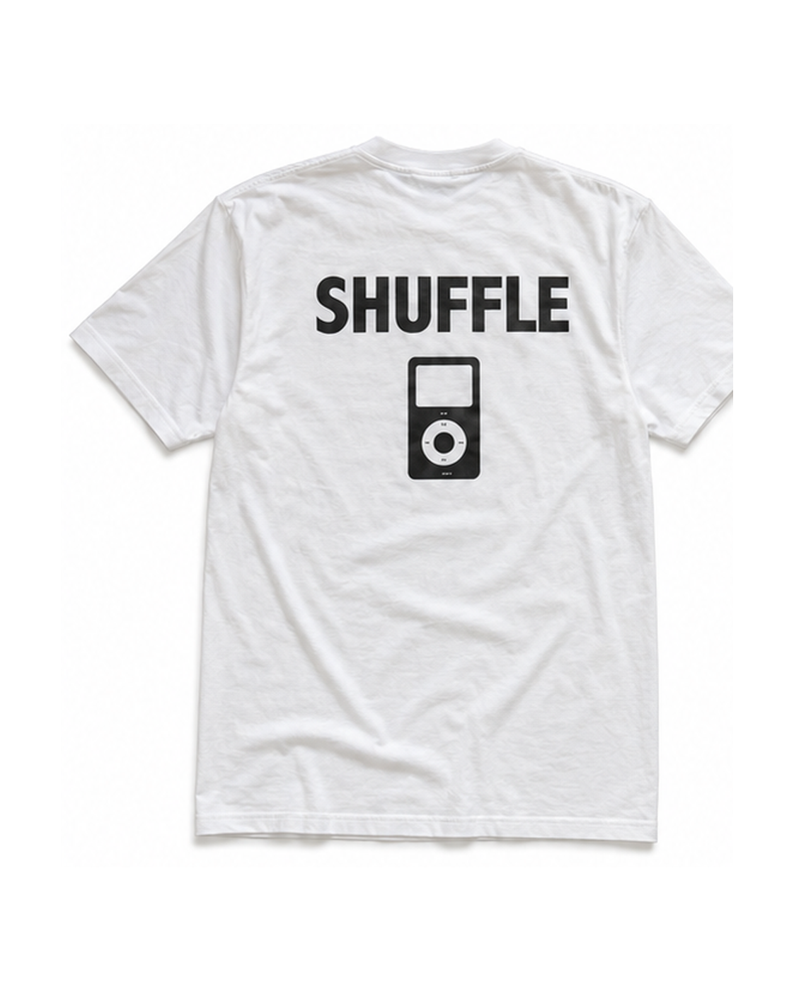 Archived Memories Shuffle iPod Era oversized white graphic T-shirt back view