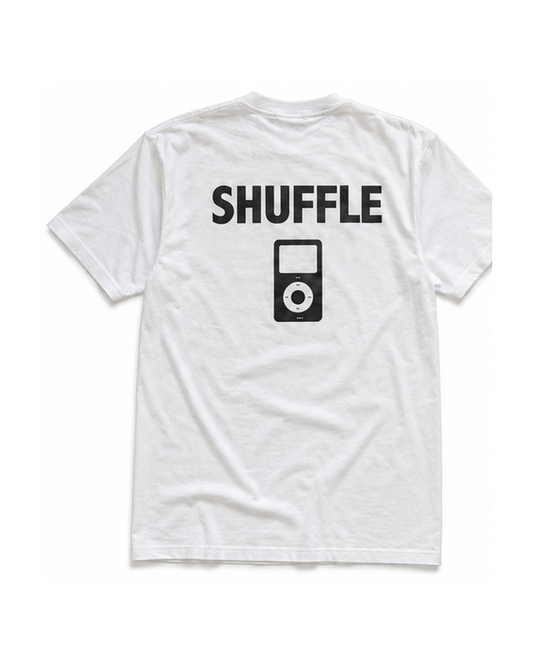 Archived Memories Shuffle iPod Era oversized white graphic T-shirt back view